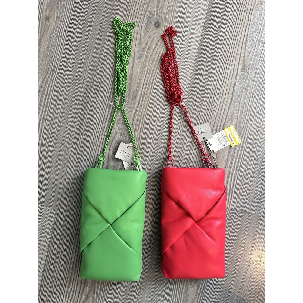 NEW- A New Day Purse Handbag 2 Pieces Crossbody Strap Red And Green
